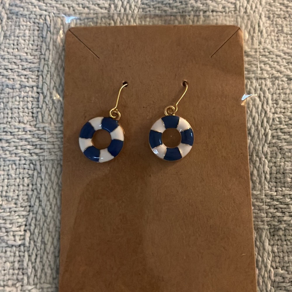 Nautical Blue and White Earrings
